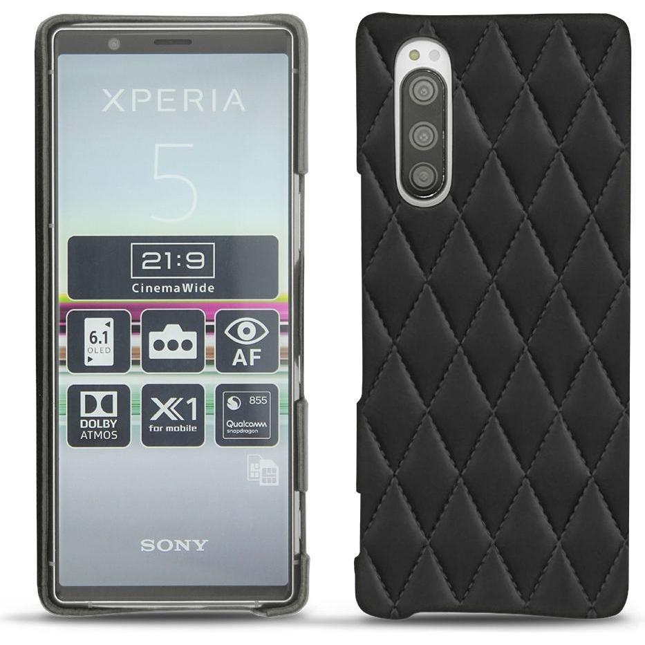 Noreve Lederschutzhülle (Sony Xperia 5), Smartphone Hülle, Schwarz