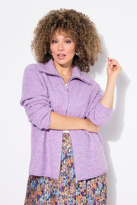 Image du produit Ulla Popken Cardigan col montant, manches longues et fermeture zippée (42, 44)