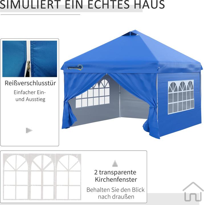 Actual product image Outsunny Pavilion with roll-up bag (300 cm, 300 cm)