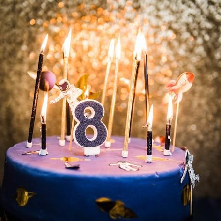 Actual product image Artifete Navy blue number candle 8 (1 pcs.)