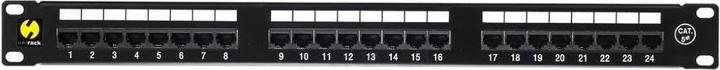 Actual product image Netrack 104-01 patch panel 19 24-jungtys cat. 5e UTP, with shelf (U/UTP, CAT5e)