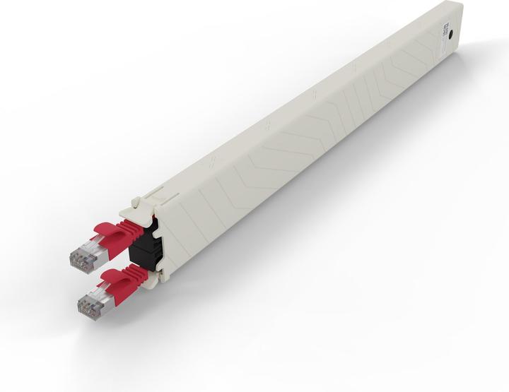Productafbeelding PATCHBOX één / Cassette / 8RU / Cat 6A, STP, 0,8 m, rood (S/FTP, CAT6a, 0.80 m)