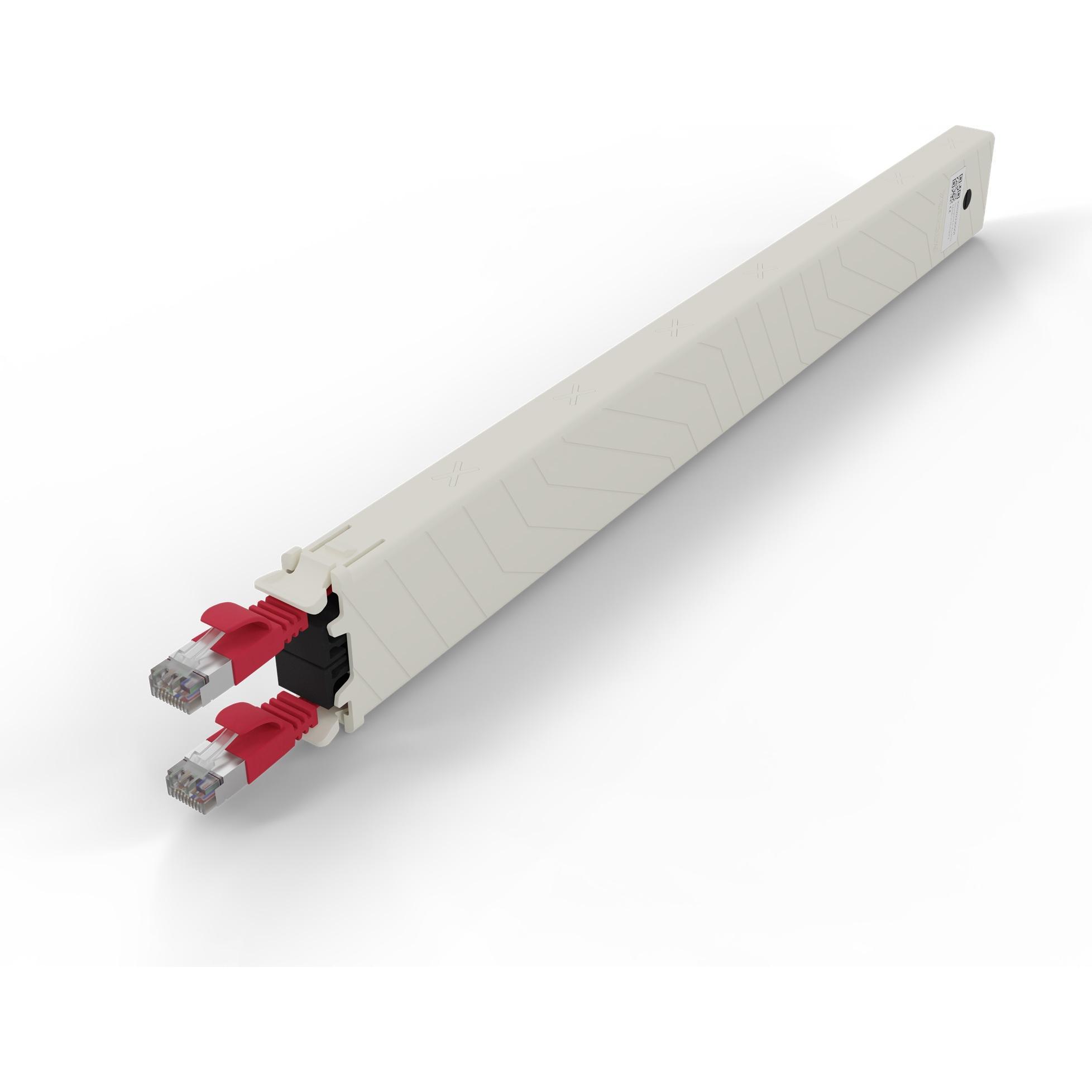 PATCHBOX one / Cassette / 8RU / Cat 6A, STP, 0.8 m, Rot (STP, CAT6a, 0.80 m), Netzwerkkabel