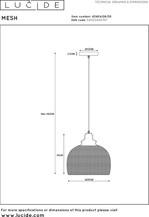 Actual product image Lucide mesh (E27)