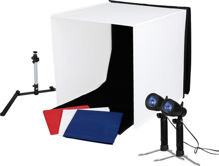 Produktbild Caruba tragbares Fotostudio 60x60x60cm mit Separaten Halogenlampen
