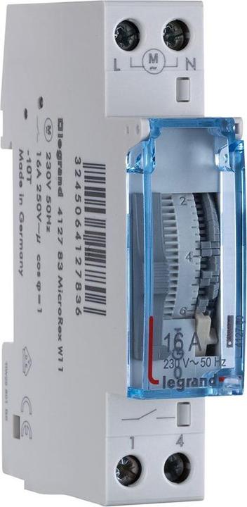 Legrand LEG 412783 MicroRex W11 230V 50Hz Horloge hebdomadaire,syn.