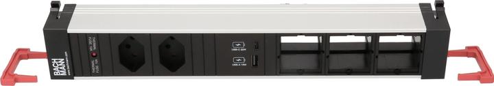 Produktbild Bachmann Einbausteckerleiste POWER FRAME 2x T13, 1x USB, 3x Custom (2 x, Typ 13, USB-A, USB-C, 0.20 m)