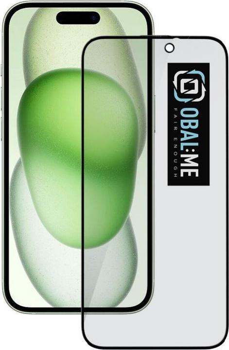 Obal:Me Privacy 5D Glass Screen Protector for Apple iPhone 15 Black (1 Stück, Apple iPhone 15)
