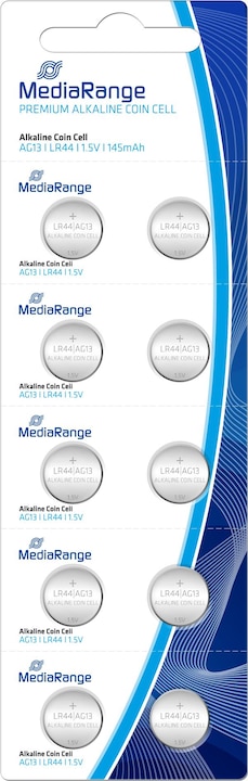 MediaRange Celle a bottone LR44 1,5V (10 pz., LR44, 145 mAh)