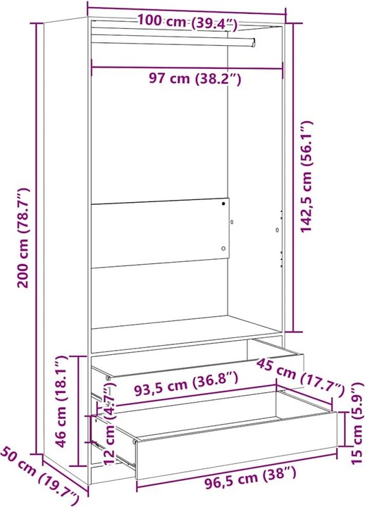 Immagine prodotto VidaXL Morgen (100 x 50 x 200 cm)