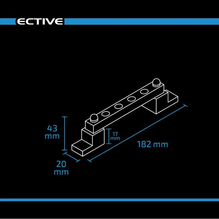 Actual product image Ective Power distribution bar 4-fold 150A DC/AC
