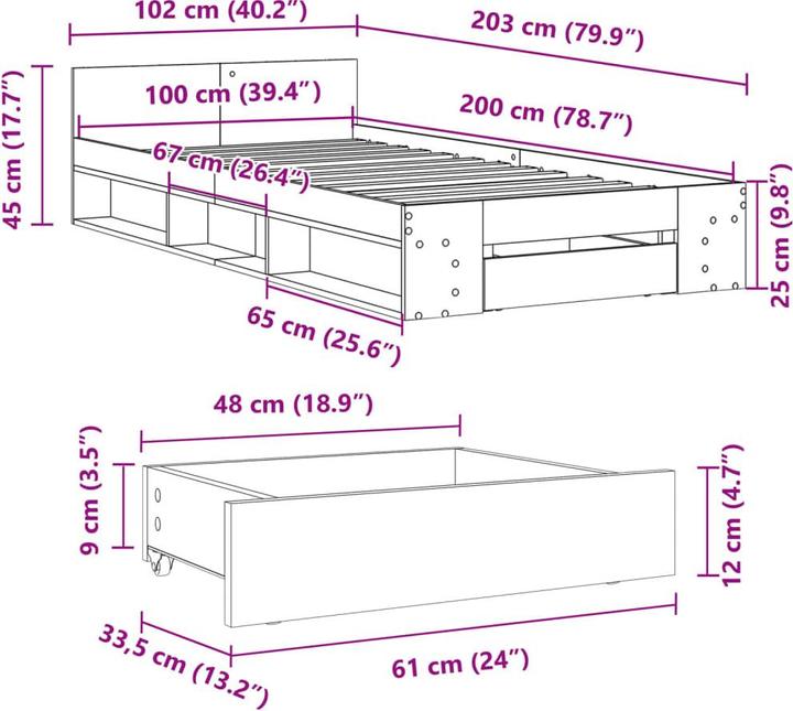 Image du produit vidaXL Bettgestell (100 x 200 cm)