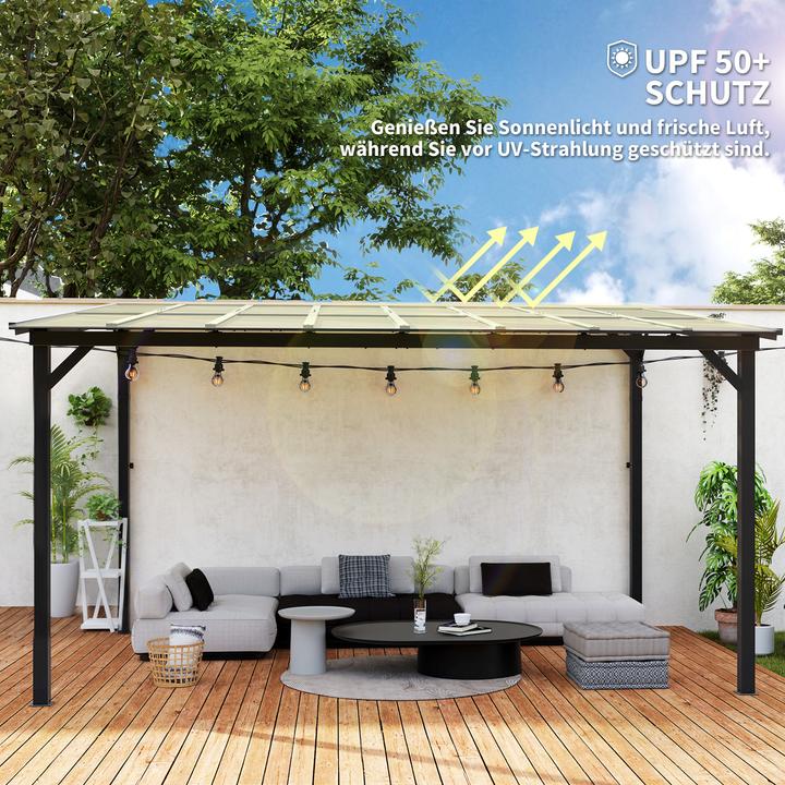 Immagine prodotto Outsunny Pergola Polycarbonat, Aluminium Dunkelgrau (428 cm, 294 cm)