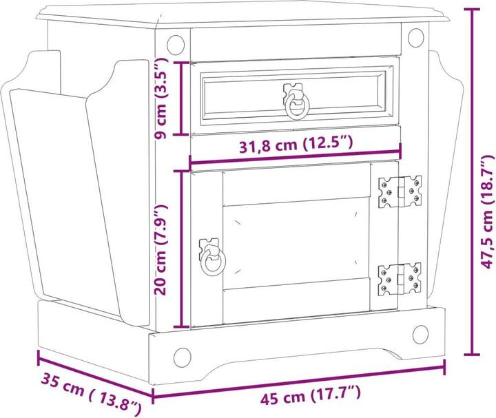 Immagine prodotto vidaXL Nachttisch (45 x 35 x 47.50 cm)