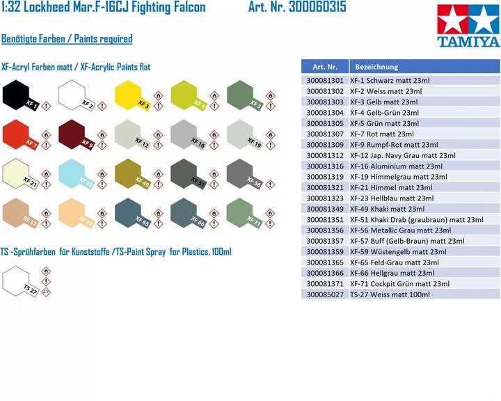 Actual product image Tamiya F-16C Fighting Falcon