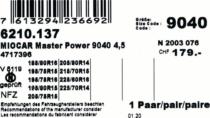 Actual product image Miocar Snow chain Master-Power 9040