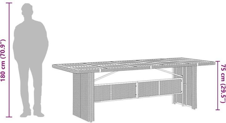 Produktbild vidaXL Gartentisch (240 x 90 x 75 cm)