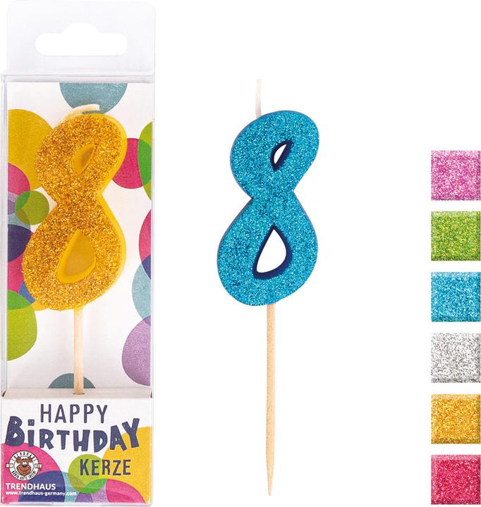 Immagine prodotto Trendhaus Candele cifra Birthday Fun Glitter Mini (8 x)
