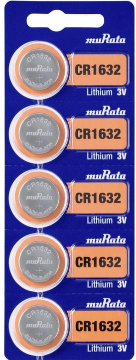 Produktbild Murata Lithium-Knopfzelle CR 1632 (5 Stk., CR1632, 140 mAh)