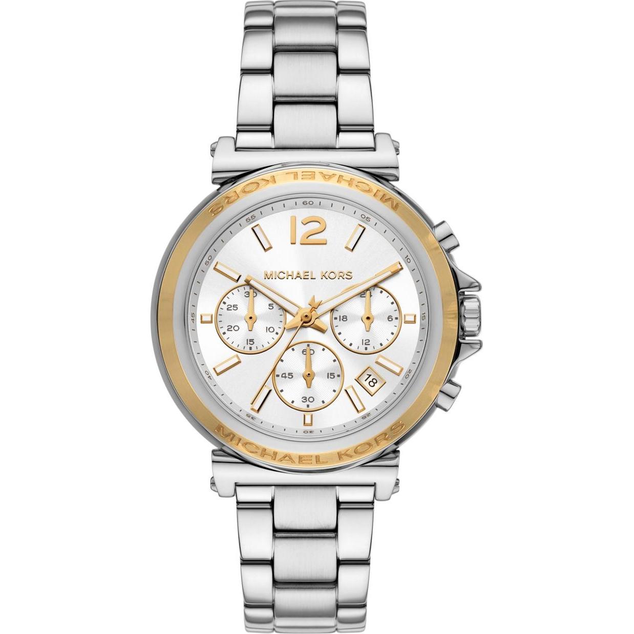 Michael Kors, Armbanduhr, Maren, Silber, (Chronograph, 40 mm)