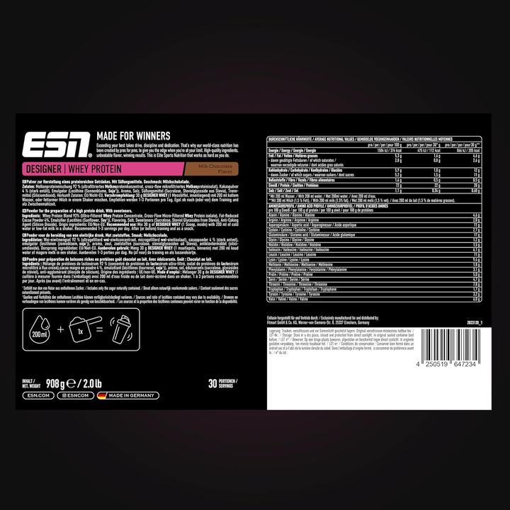Actual product image ESN Designer Whey Protein (Milk Chocolate, 1 pcs., 908 g)