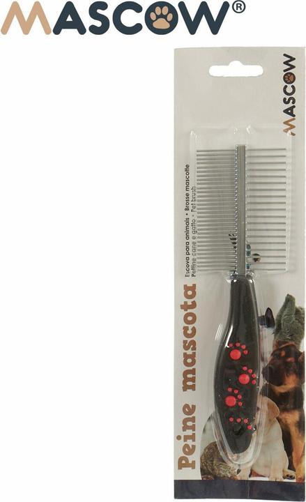 Immagine prodotto Mascow Kamm 27793 Schwarz Rot grün Polyester Stahl 4 x 20,5 x 1,5 cm 12 Stück