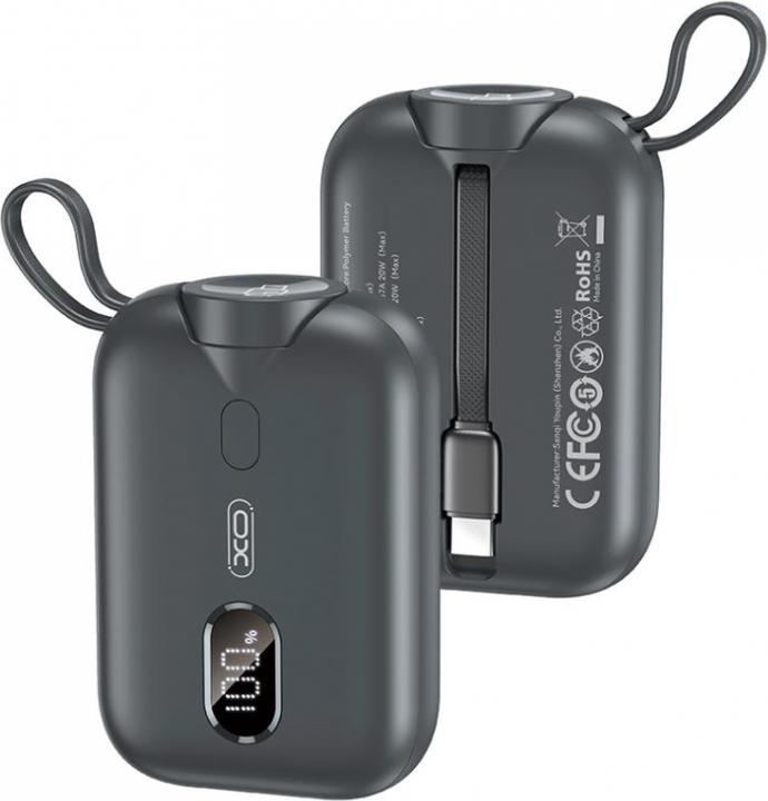 Actual product image xO Powerbank PR260, 10000mAh, 20W, PD + QI, Black (10000 mAh, 20 W)