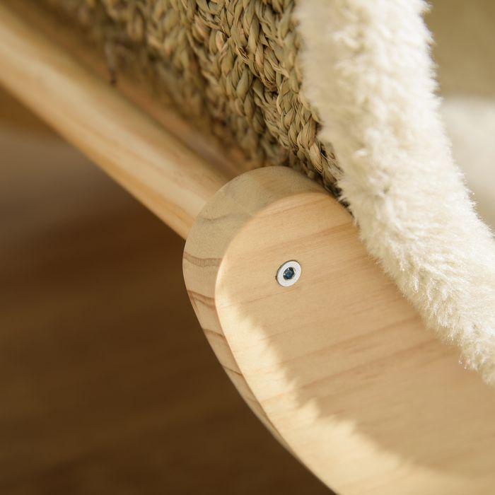 Actual product image Swisshandel24 Cat cave Cat bed with shelf Cat house Cat hut with scratching pad Indoor pine wood Flanel (Cat)