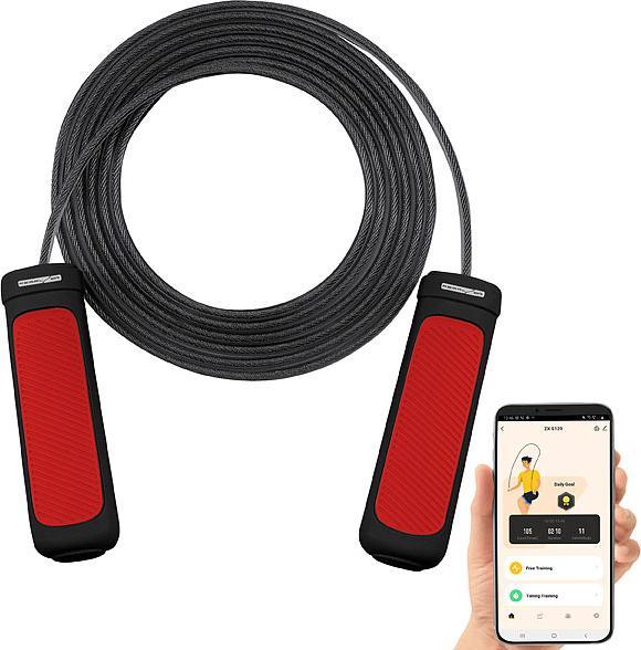 Produktbild Pearl Premium-Kugellager-Springseil mit Bluetooth und App, Herzfrequenz-Sensor (300 cm)