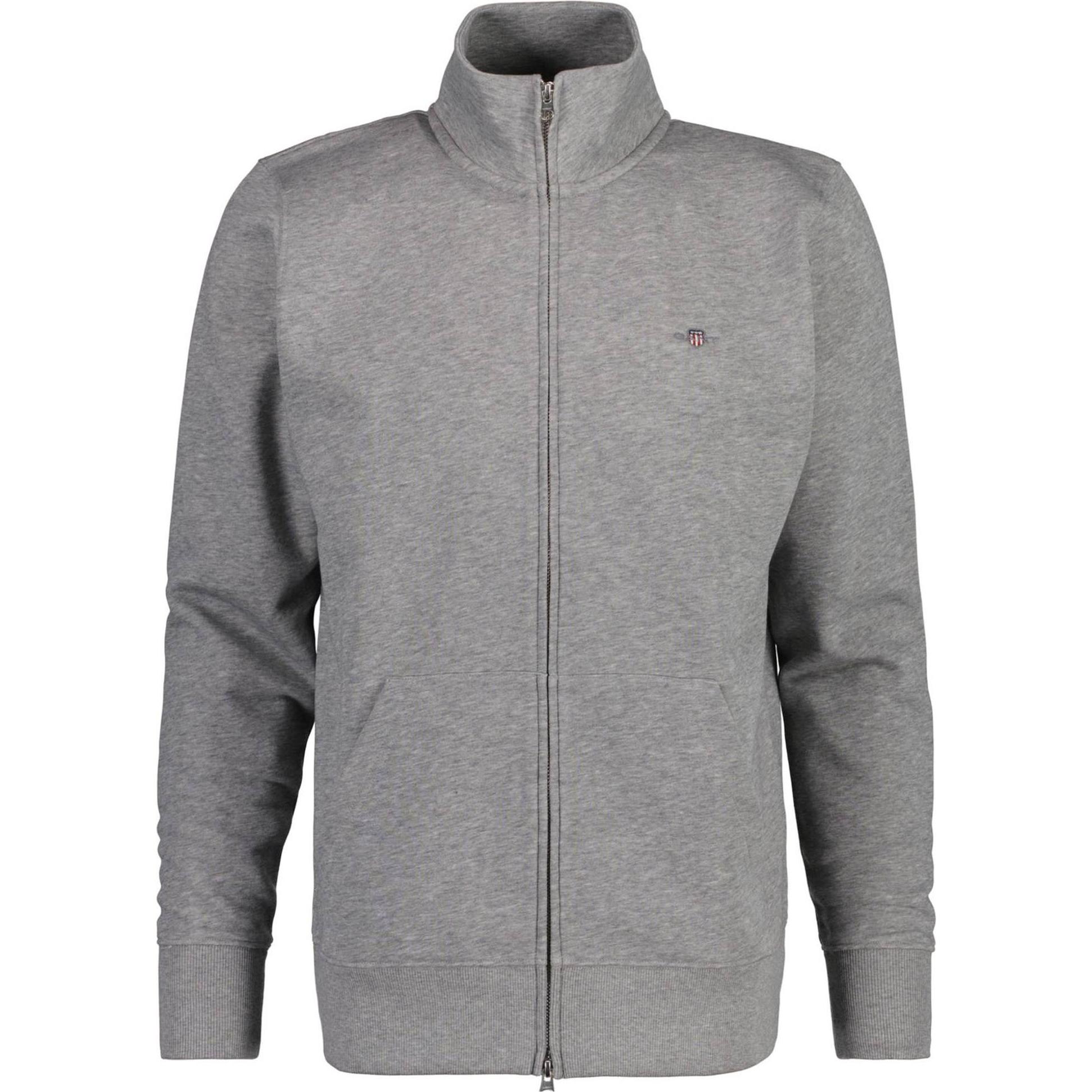 GANT, Herren, Pullover, Sweatjacke Casual Bequem sitzend, Grau, (XXL)