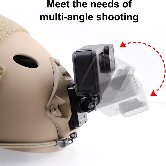 Immagine prodotto Puluz Aluminum Quick Release Bracket NVG Helmet Mount for GoPro and Other Action Cameras (Black)