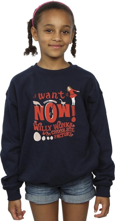 Immagine prodotto Willy Wonka & the Chocolate Factory Verruca Salt I Want It Now Felpa Ragazze (140, 146)