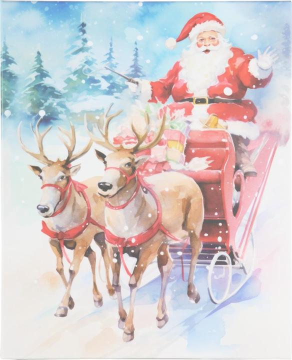 Image du produit Idena Boîte cadeau Noël Père Noël sur traîneau multicolore 36,2x11x29,5cm (1x)