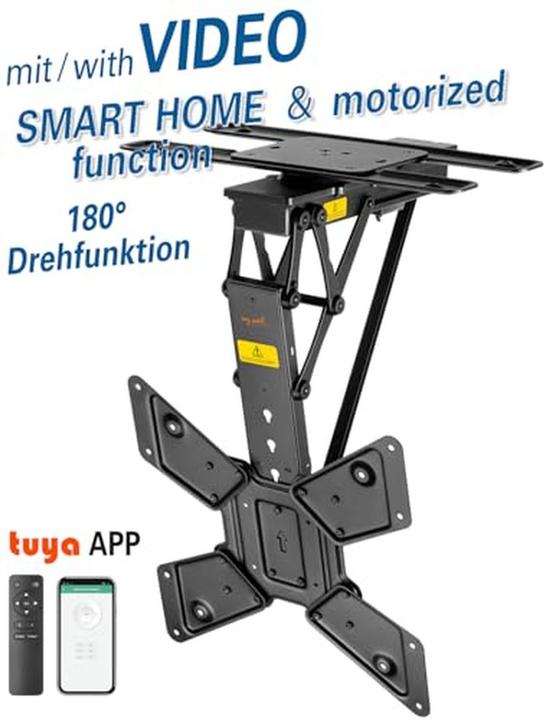 Produktbild myWall Motorisierter & klappbarer Deckenhalter für Flachbildschirme (Decke, 65", 30 kg)