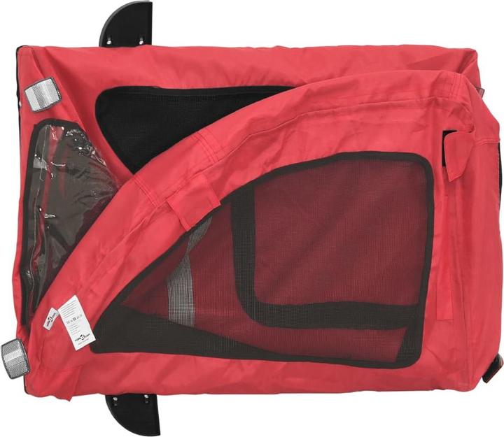 Produktbild vidaXL Fahrradanhänger Hunde Rot Oxford-Gewebe und Eisen