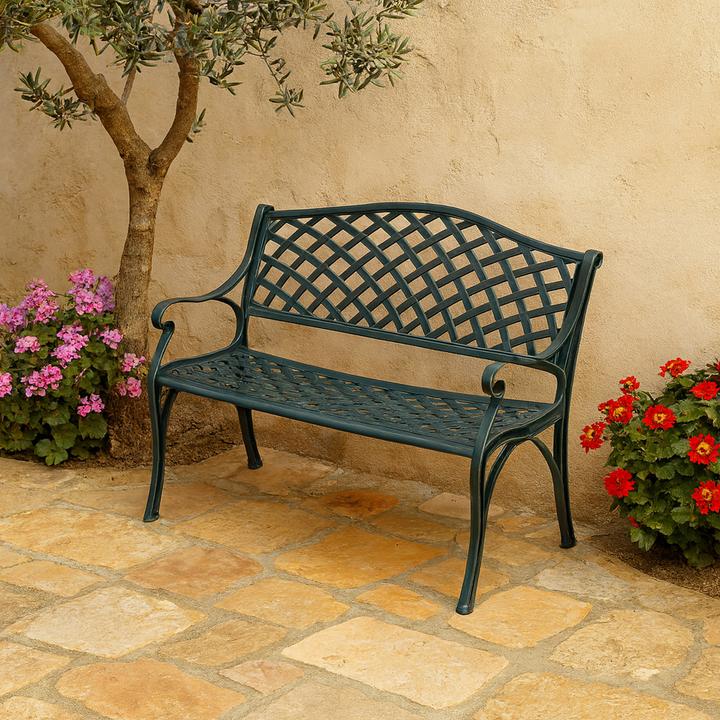 Actual product image Relaxdays Gartenbank Metall in Schwarz-Grün