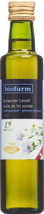 Actual product image Biofarm Linseed oil CH Bud Bio Suisse (250 ml)