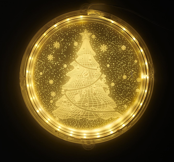 Produktbild Lunartec Weihnachtliches Fenster-Licht mit Weihnachtsbaum-Motiv, Ø 16 cm