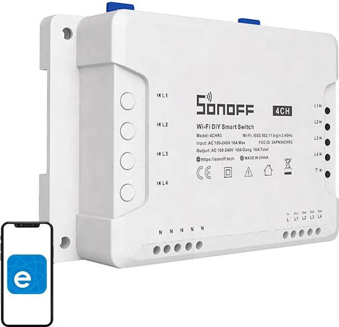 Actual product image Sonoff 4CHR3 (Switch actuator)