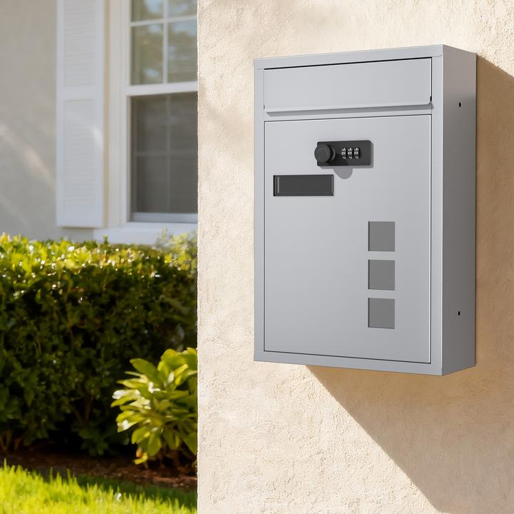 Actual product image Wiltec Wall Mailbox Code Lock Letterbox Postbox Pillar Letter Mail Post Box