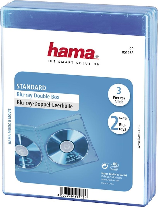 Immagine prodotto Hama Blu-ray doppia custodia vuota Standard 3-Pack