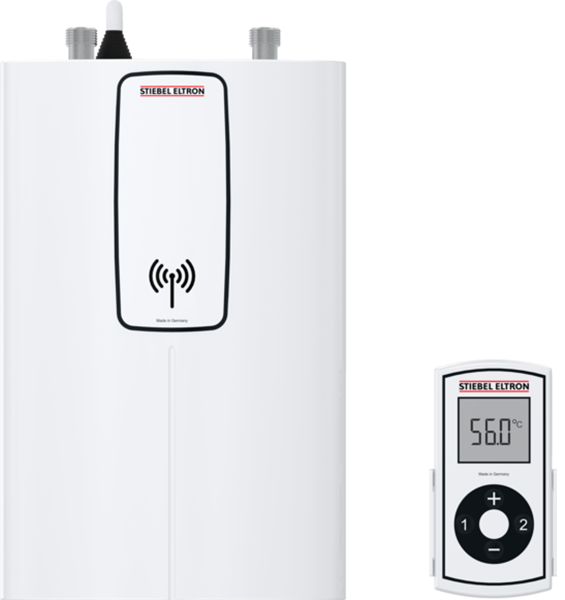Actual product image Stiebel Eltron DCE 11/13 RC Electronic compact instantaneous water heater with remote control for the kitchen