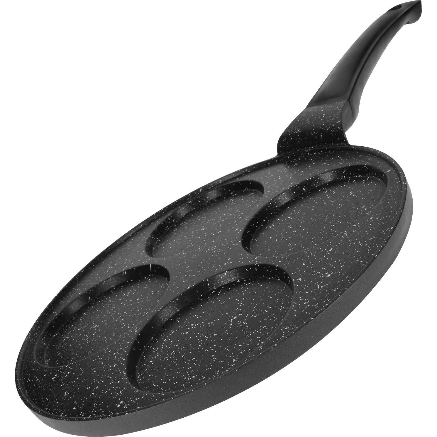 Thumbnail - Cheffinger Pfannkuchenpfanne 26 cm für 4 Personen Marmorbeschichtet mit ergonomischem Griff, Pfanne + Kochtopf, Schwarz