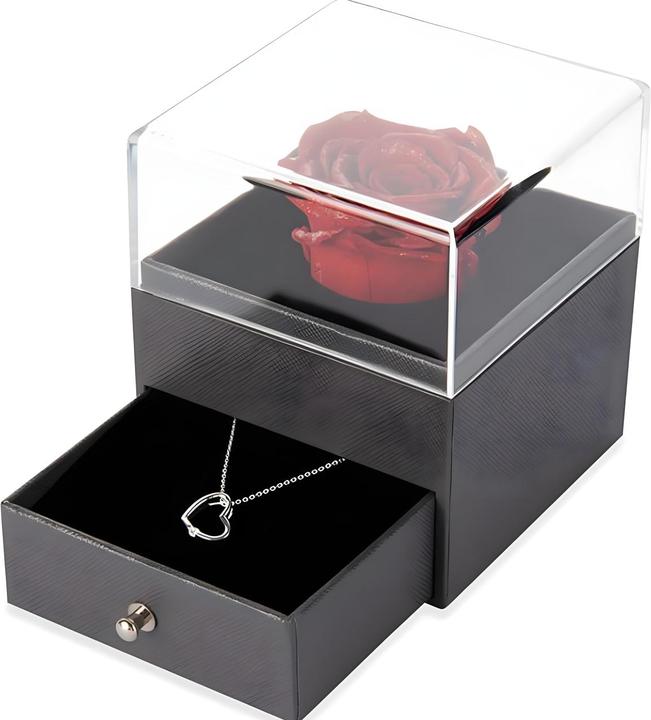 Produktbild TOP Rosenbox mit Herz-Halskette