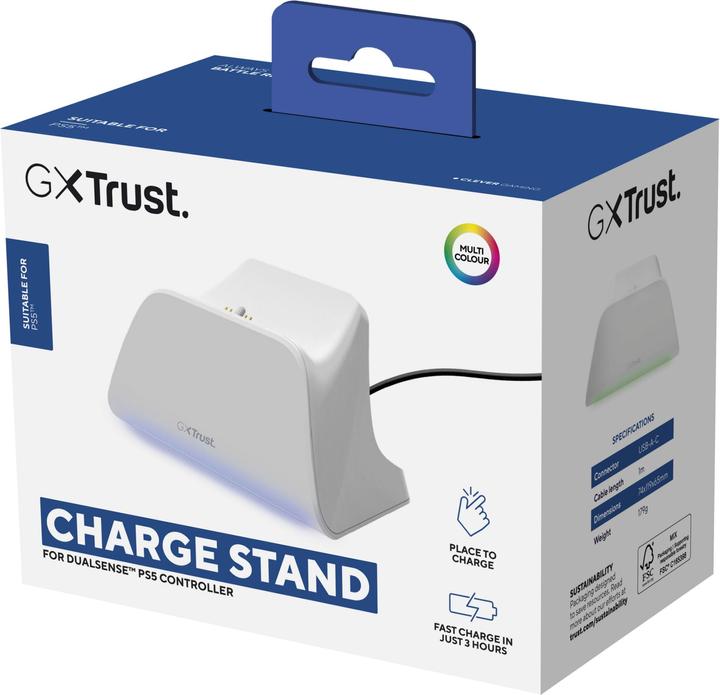 Produktbild Trust GXT255W CHARGE STAND PS5 WHITE (PS5)