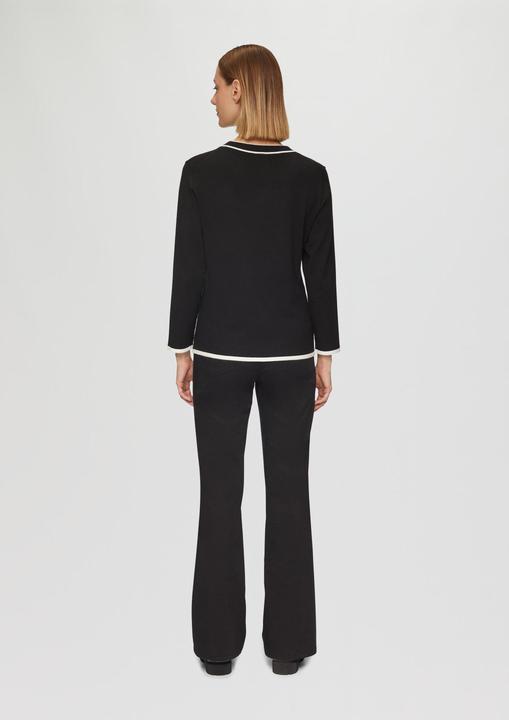 Produktbild S.Oliver Strickpullover Strickpullover mit verkürzten Ärmeln und Kontrast-Details (34)