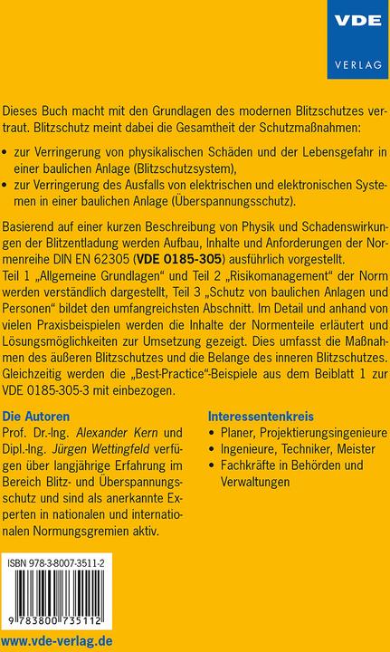 Produktbild Blitzschutzsysteme 1 (Deutsch, Alexander Kern, Jürgen Wettingfeld, Jürgern Wettingfeld, 2014)