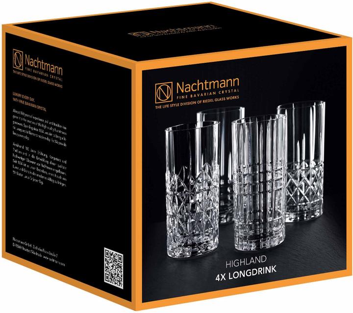 Image du produit Nachtmann Longdrinkbecher Highland 37,5 cl 15,1cm Ø7,7cm 4er Set (4.45 dl, 1x, Verres à long drink)