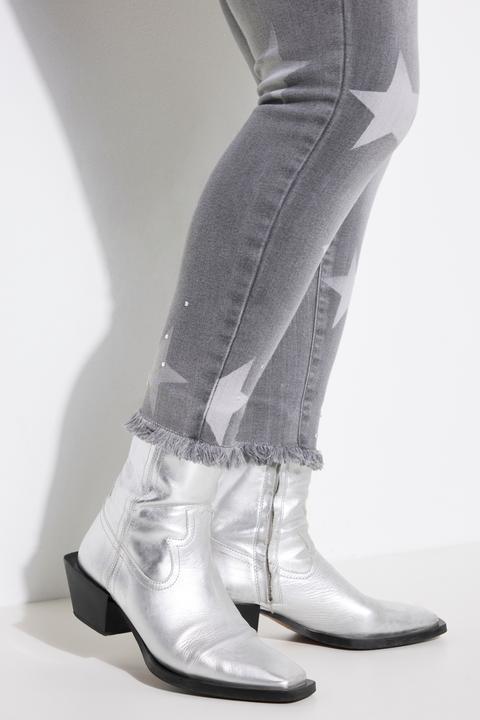 Produktbild Angel of Style Jeans, Slim Fit, Sterne, Glitzersteinchen, Fransensaum (46)