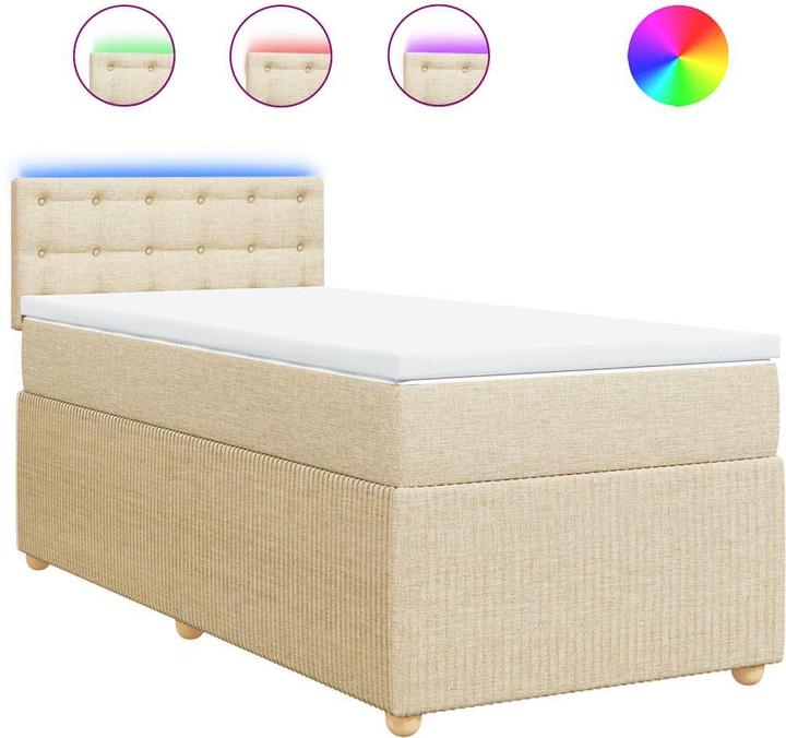 Produktbild VidaXL Bo x springbett mit Matratze 90 x 190 cm Stoff (90 x 190 cm, 90 x 190 cm)